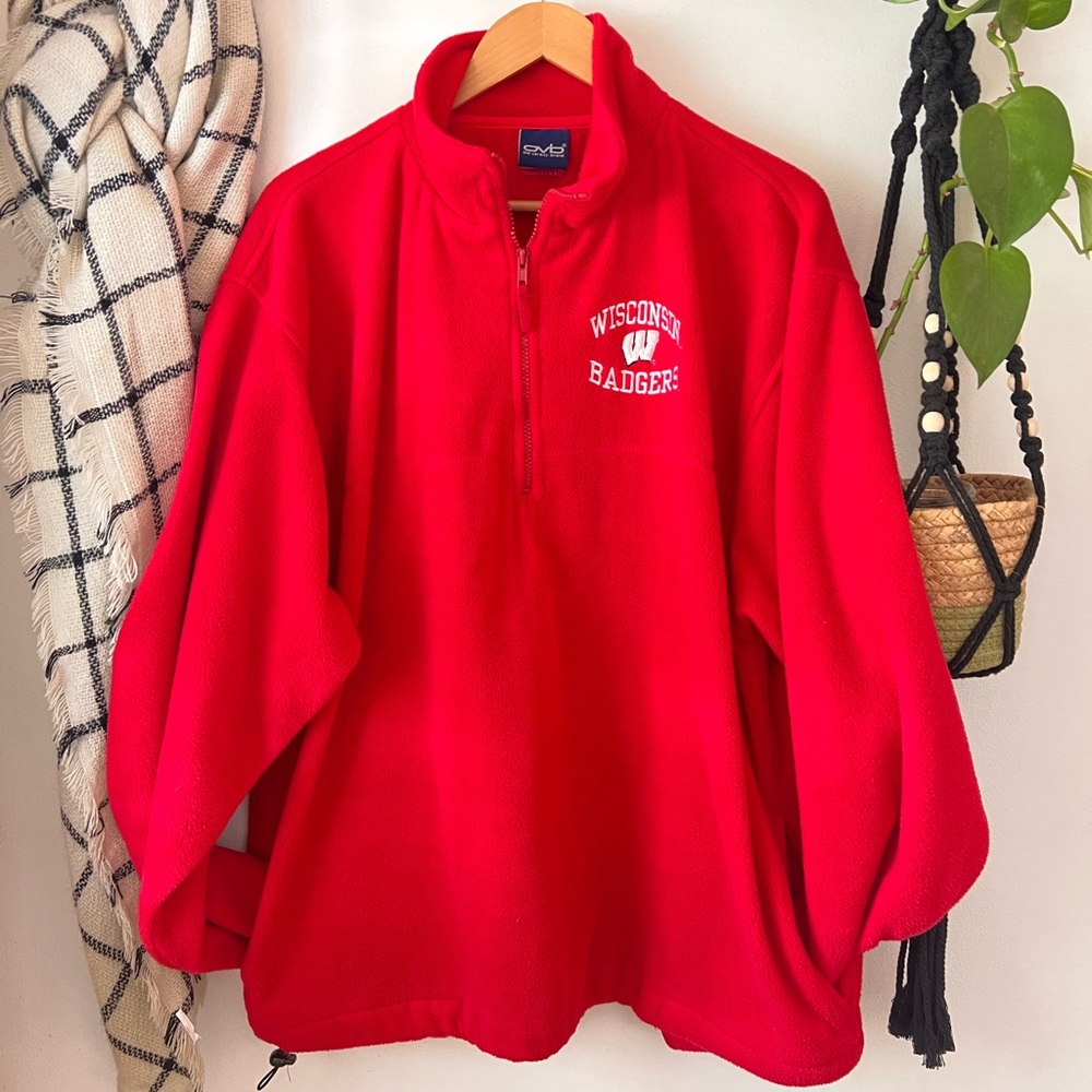 VTG Wisconsin Badgers Fleece Pullover Crewneck